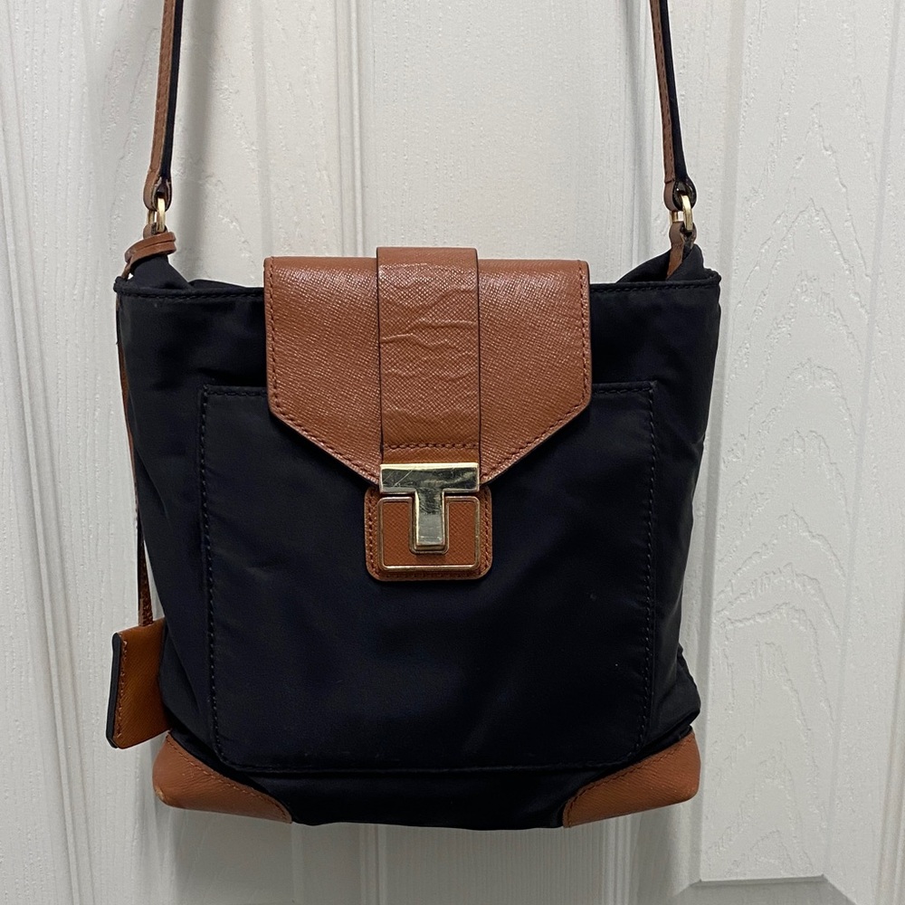 Tory Burch Black and Tan Crossbody Bag